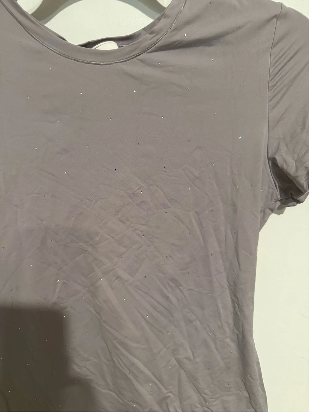PINK Victoria's Secret Short Sleeve Sprinkly Crewneck Tee in Lavender Gray